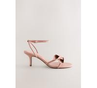 Next Pink Forever Comfort Leather Tulip Heeled Sandals