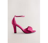 Next Pink Forever Comfort Satin Bow Block Heeled Sandals