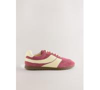 Next Pink Forever Comfort Suede Slimline Panelled Lace Up Trainers