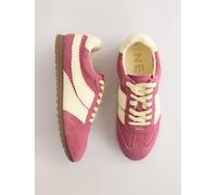 Next Pink Forever Comfort Suede Slimline Panelled Lace Up Trainers