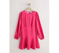 Next Pink Heart Print Mini Long Sleeve A-Line Seam Detail Dress Pink Heart Print EU 54 (UK 26)