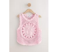 Next Pink Lemon 100% Cotton Crochet Knitted Tank Top