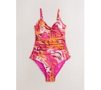 Next Pink Metallic Animal Print Shaping Tummy Control Swimsuit