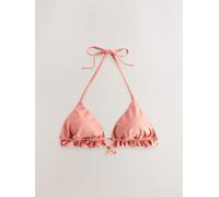 Next Pink Metallic Frill Triangle Bikini Top