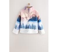 Next Pink Mountain Scene Printed Borg Fleece Top
