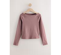 Next Pink Open Slash Neck Soft Touch Long Sleeve Top