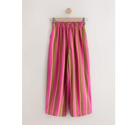 Next Pink/Orange Stripe Pull On Super Wide Leg Trousers