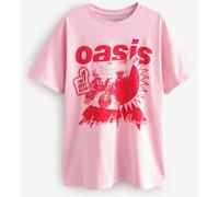Next Pink/Red 100% Cotton Official License Oasis Band Relaxed Fit T-Shirt