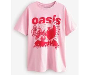 Next Pink/Red 100% Cotton Official Oasis Band Relaxed Fit T-Shirt