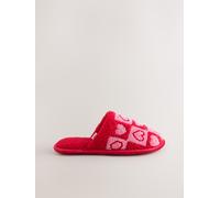 Next Pink/Red Borg Mule Check Heart Slippers