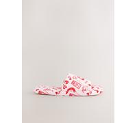 Next Pink/Red Heart Plush Slider Slippers