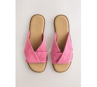 Next Pink Suede Twisted Mule Sandals