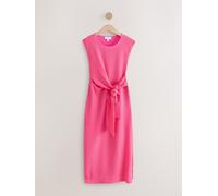 Next Pink Textured Tie Waist T Dress Pink EU 44 (UK 16)