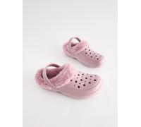 Next Pink Womens Faux Fur Lined Clogs Slippers