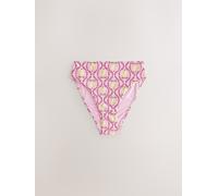 Next Pink/Yellow Lemon High Waist High Leg Tummy Control Bikini Bottoms