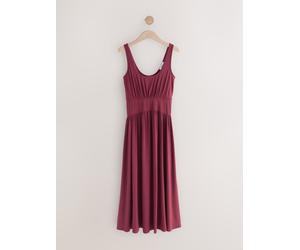 Next Plum Purple Jersey Waisted Summer Midi Dress Plum Purple EU 36 (UK 8)