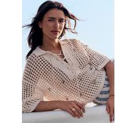 Next Polo en maille de coton à lacets crème XL Tall (FR 50-52)