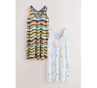 Next Printed Sleeveless V-Neck Slouch Dresses 2 Pack Printed S Regular (EU 36-38)