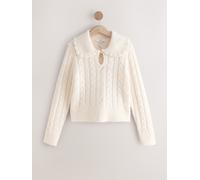 Next Pull à col torsadé en laine crème XL Regular (FR 50-52)