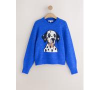 Next Pull à manches longues en maille col rond avec laine bleu M Regular (FR 42-44)