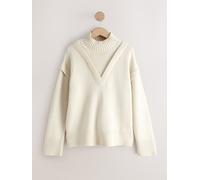 Next Pull double épaisseur en Blend coton/laine crème XS Reg (FR 36)