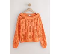 Next Pull en maille crochetée épaules dénudées orange M Regular (FR 42-44)