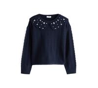 Next Pull-over bleu marine / blanc perle, Taille 140