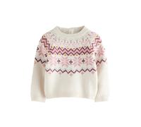 Next Pull-over 'Christmas Fairisle' écru / curry / cyclamen / rose, Taille 98