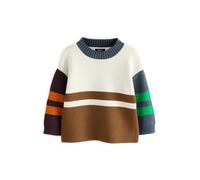Next Pull-over écru / bleu marine / marron / orange, Taille 98