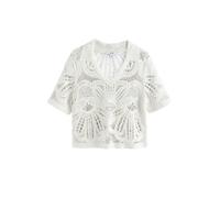 Next Polo en maille au crochet à col ouvert écru XL Coupe standard (EU 48-50)