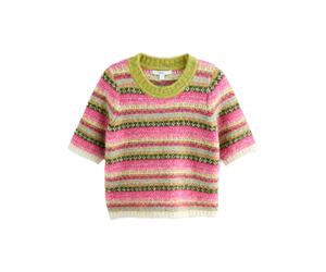 Next Pull-over olive / pomme / rose / blanc, Taille L