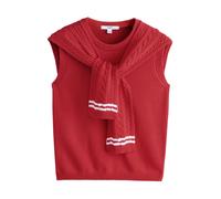 Next Red Tipped Cotton Scarf Layer Sleeveless Jumper