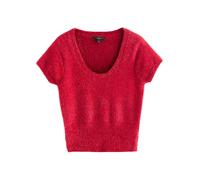 Next Cherry Red Sparkle Scoop Neck Waisted T-Shirt
