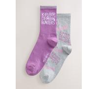Next Purple / Grey KPOP Demon Hunters Socks 2 Pack
