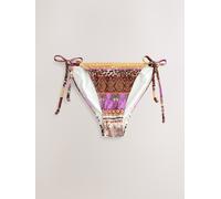Next Purple Leopard/Animal Beaded Tie Side Bikini Bottoms