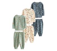 Next Pyjama beige clair / saphir / marron / vert pastel, Taille 110