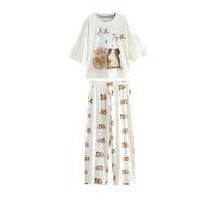 Next Pyjama beige / crème / marron, Taille S-M