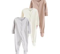 Next Pyjama beige / gris chiné / blanc, Taille 86