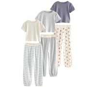 Next Pyjama beige / marine / gris chiné, Taille 164