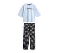 Next Pyjama bleu clair / brun foncé, Taille XS