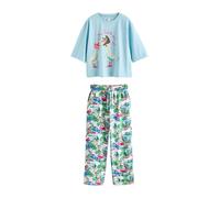 Next Pyjama bleu clair / vert / rose / blanc cassé, Taille 6XL-7XL