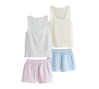 Next Pyjama bleu / jaune pastel / gris / rose, Taille XXL