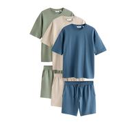 Next Pyjama court beige / saphir / vert clair, Taille XXL