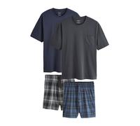 Next Pyjama court bleu / bleu foncé / anthracite / gris clair, Taille L