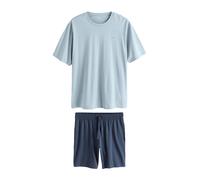 Next Pyjama court bleu clair / bleu foncé, Taille 4XL