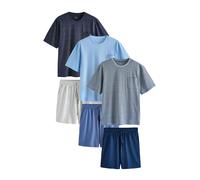 Next Pyjama court bleu marine / bleu clair / bleu foncé / gris chiné, Taille XS