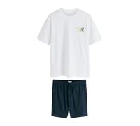 Next Pyjama court bleu marine / citron vert / sapin / blanc, Taille XL