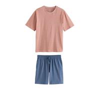 Next Pyjama court bleu marine / homard / orange clair / blanc, Taille M