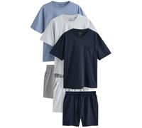 Next Pyjama court bleu nuit / bleu-gris / gris / gris foncé, Taille XXXL