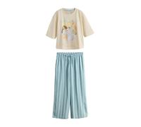 Next Pyjama crème / bleu-gris / bleu pastel / noir, Taille XXL